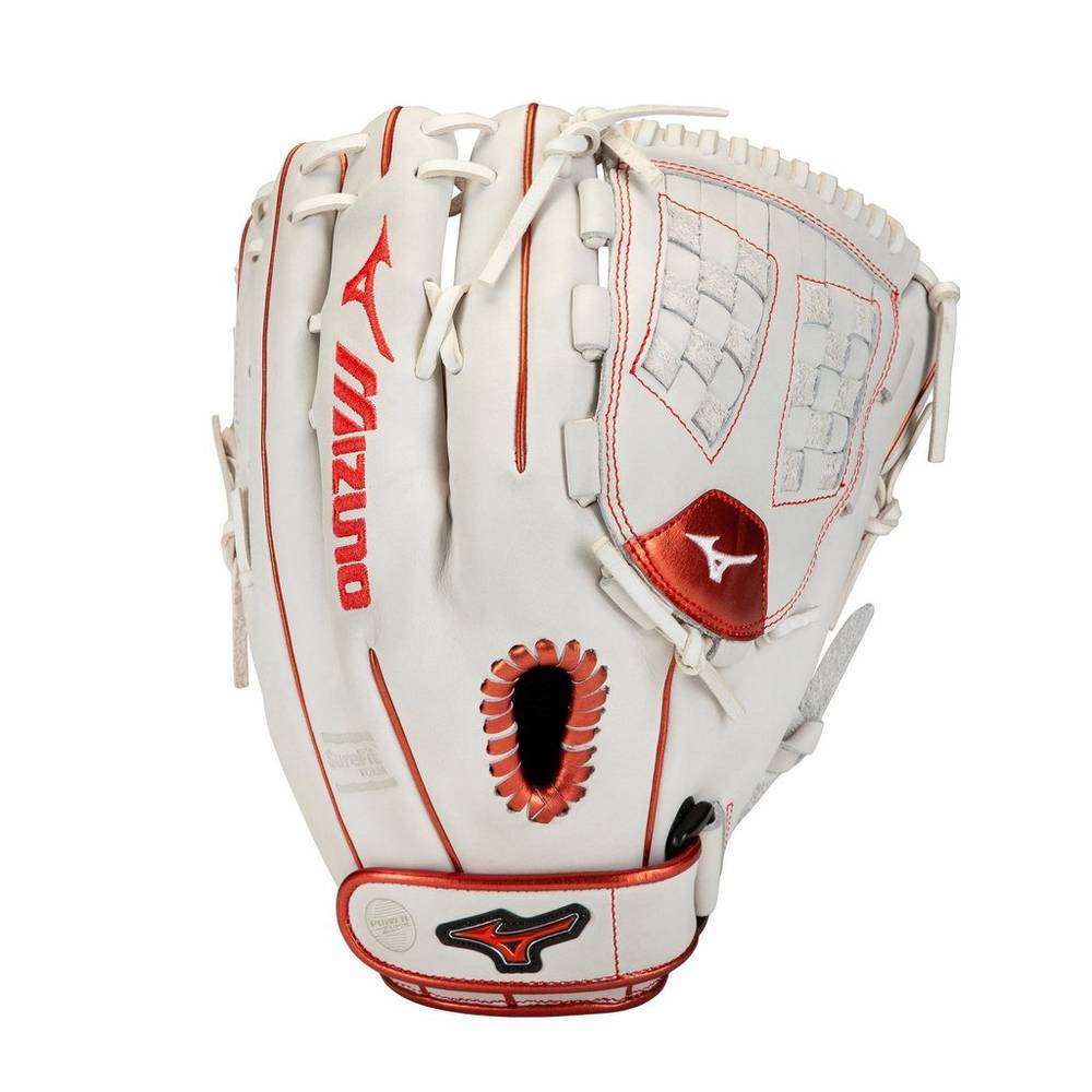 Damske Rukavice Mizuno MVP Prime SE Fastpitch 12.5" Softball Biele/Červené Vypredaj PHNE85906